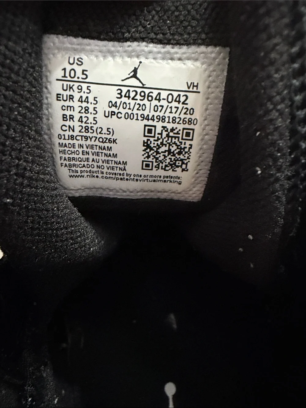 Jordan Black and Royal Blue High-Top Basketball Sneakers